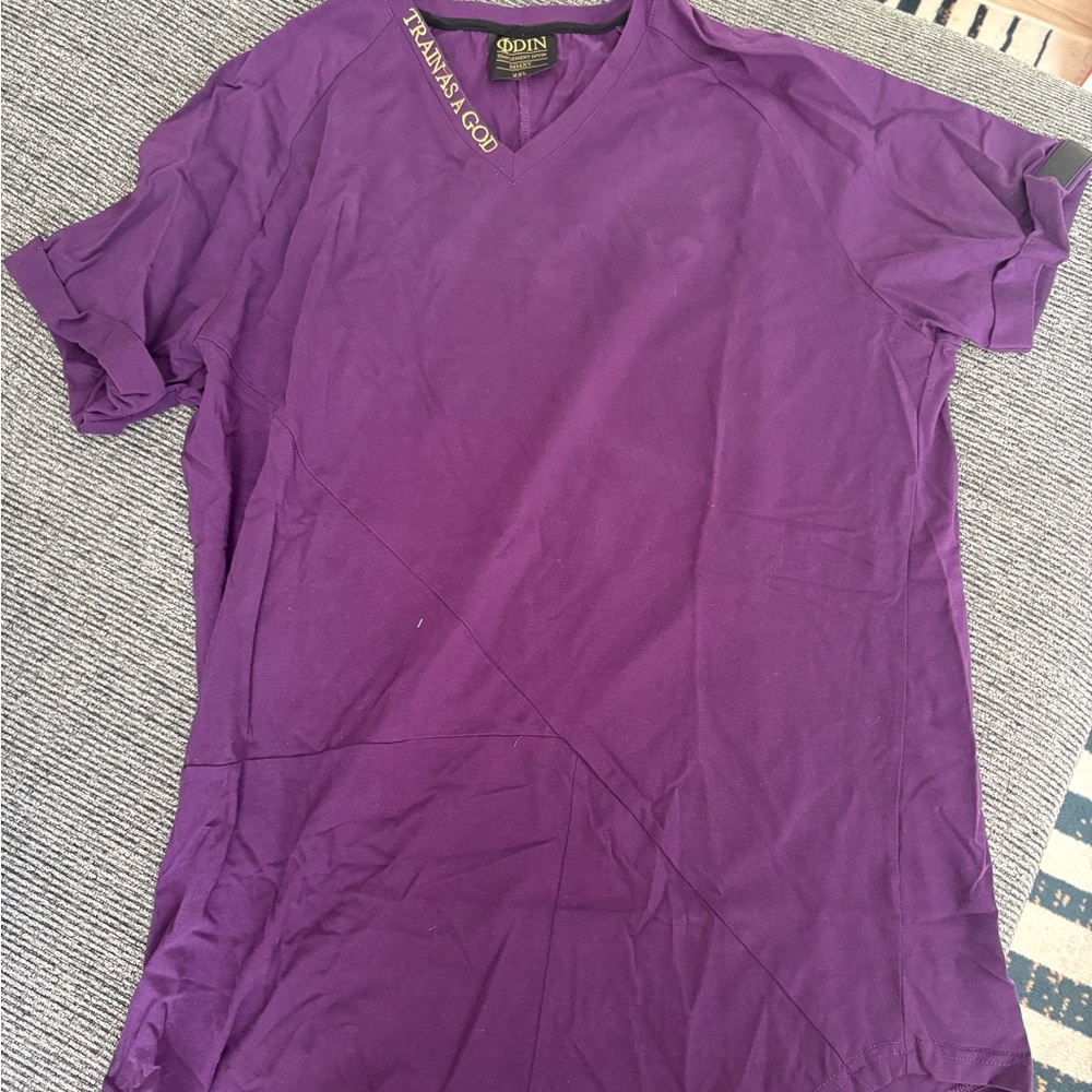 Odin Gear Purple Short Sleeve Men's  v-neck Tee slim fit XXL